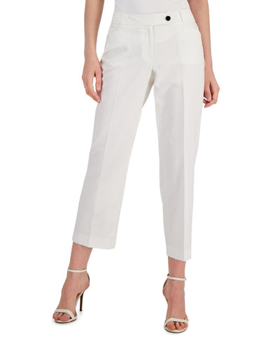 Anne Klein Womens Slim-Leg Pants 10839909 Bright White 10