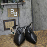 A New Day Womens Samantha Heels Slingback Faux Leather 94462815 Black 9M