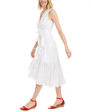 ZUZIFY Women's Cotton Eyelet Wrap Dress Z1-100093988MS White 14