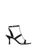 Michael Michael Kors Nara Mid T-Strap Stiletto Sandals 40S6NRMS1A Black 10M
