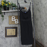 American Eagle Womens Knit Belted Satin Trim MiniDress Black XL