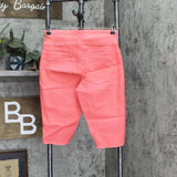 DG2 Womens Classic Stretch Pull-On Bermuda Short 697721 Coral Pink Orange XS
