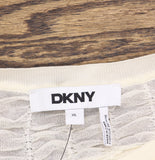 DKNY Womens Lightweight Ruched Scalloped Hem Top P52SAW83 Coconut Off White XL