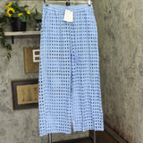 Dotti Womens Cotton Openwork Dot Drawstring-Waist Pants 85289 Light Blue M