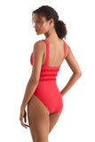 Mimi Flamingo Soleil Solids Sonny One Piece Swimsuit 900050231 Punch Pink Red 12