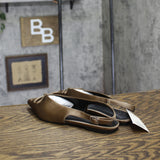 A New Day Womens Camille Satin Slingback Bow Flats Satin 94648292 Brown 7M