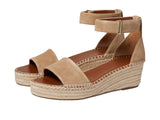 Franco Sarto Womens Pela Suede Wedge Platform Sandals Sandstone Brown 10M