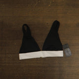 Lauren Ralph Lauren Womens Banded Modern V-Neck Bikini Top Black / White 6
