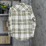 Weatherproof Vintage Long-Sleeve Lightweight Plaid Flannel Shirt Green S