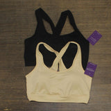 Yummie LOT OF 2 Cross-Back Wireless Bra with Removable Pads Black Frappe L / XL
