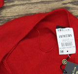 Charter Club Womens Rhinestone Open Front Cashmere Cardigan Sweater Red M