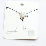 Unique Designs Onyx Crystal Crescent Moon Necklace Black / White 16" + 3.5"