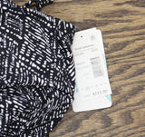 Swim Solutions Womens Abstract Bow Swimdress One Piece Swim Black / White 10
