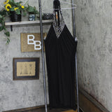 Taboo Womens Plus Size Knit Halter Sequin Dress Black 3X