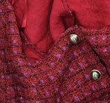 City Studios Juniors Herringbone Tweed Mini Dress 1921YT1BT1 Red Lilac 9/10