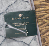 Broadhaven Memory Foam Rectangle Padded Bath Rug Lustrous Steel Gray 24x38