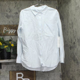 Calvin Klein Button Up Long Sleeve Non Iron Dress Shirt Light Blue / White M