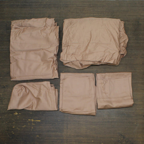 Beautyrest Liquid Cotton 400 Thread Count 100% Cotton Sheet Set Beige Brown Full