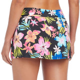 Sweet Escape Draped Skirted Swim Bottom Black Multi 10