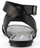 Sun + Stone Womens Miiah Faux Leather Flat Sandals 10012599400 Black 5.5M