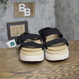 Wild Fable Double Strap Slingback Espadrille Open Toe Sandals Black / Brown 9M