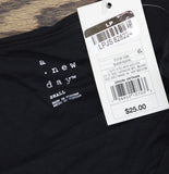 A New Day Knit Ballet Sleeveless Pleated Side Slit Midi Shift Dress Black S