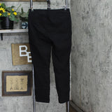 Hilary Radley Womens Ponte Pull-On Mid Rise Slim Leg Pants 1797446 Black M