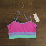 Salt + Cove Juniors Colorblocked Midkini Swim Top 807147 Pink Multi S