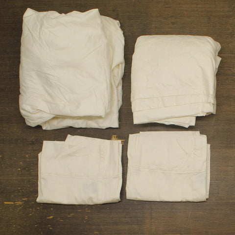 Charter Club Cool Hygro Cotton 400-TC 4-Piece Sheet Set Ivory Off White Queen