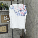 DG2 Womens Tie Dye Side Tee 724848 Ivory Multi XS