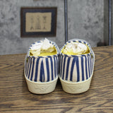 Rocket Dog Womens Vintage Pull On Striped Flats Navy Blue / White 6.5M