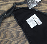 Salt + Cove Womens Solid Lurex Twist-Front Bikini Swim Top SC25081BT Black L
