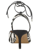 INC International Concepts Lace-up Heel Strappy Sandals Zebra Black White 7.5M