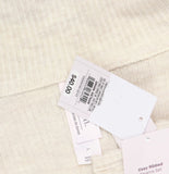 Auden Cozy Ribbed Notch Collar Long Sleeve Shirt Pajama Oatmeal Off White L