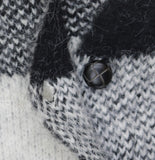 Woolrich X TGT Check Relaxed Button-Down V-Neck Cardigan Sweater Black / White M