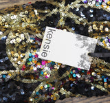 Kensie Sequinned Cowlneck Sleeveless Cocktail Dress Black / Gold Multi 2