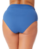 Anne Cole High Waisted Shirred Bikini Bottom Slate Blue 22W