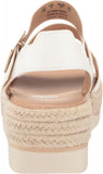 Dr. Scholl's Shoes Once Twice Espadrille Platform Wedge Sandal White Smooth 6M