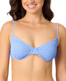 Salt + Cove Juniors Smocked Underwire Bikini Top Swim Cornflower Blue M