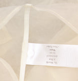 Nina Parker Sheer Button Up Long Sleeve Shirt Ivory Off White 1X