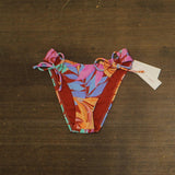 Salt + Cove Juniors Printed Side-Tie Bikini Swim Bottom Multi Brown Orange XS