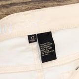 DG2 Womens Front Slit Bootcut Jeans 654743 Eggshell Off White 12