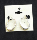 Ear Sense Womens Fashion Open Pattern Hoop Earring Silver Gray 1"
