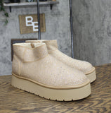 Wild Fable Womens Missy Platform Booties with Memory Foam Insole Beige Brown 10M
