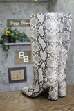 A New Day Tall Block Heel Faux Snakeskin Knee-High Boots Snake Gray Multi 6.5M