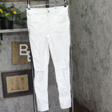 INC International Concepts Mid-Rise Denim Ripped Distressed Skinny Jeans White 8