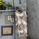 INC International Concepts Lace-Trim Chemise Nightgown Mixed Animal Brown L