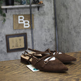 A New Day Womens Twiggy Multi Buckle Mini Heel Flats 94303761 Brown 9M