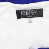 Kasper Womens Plus Size Ginger Colorblocked Midi Shift Dress Royal / White 2X