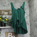 Wild Fable Lace Drop Waist Mini Skater Dress with Built-In Briefs Green L